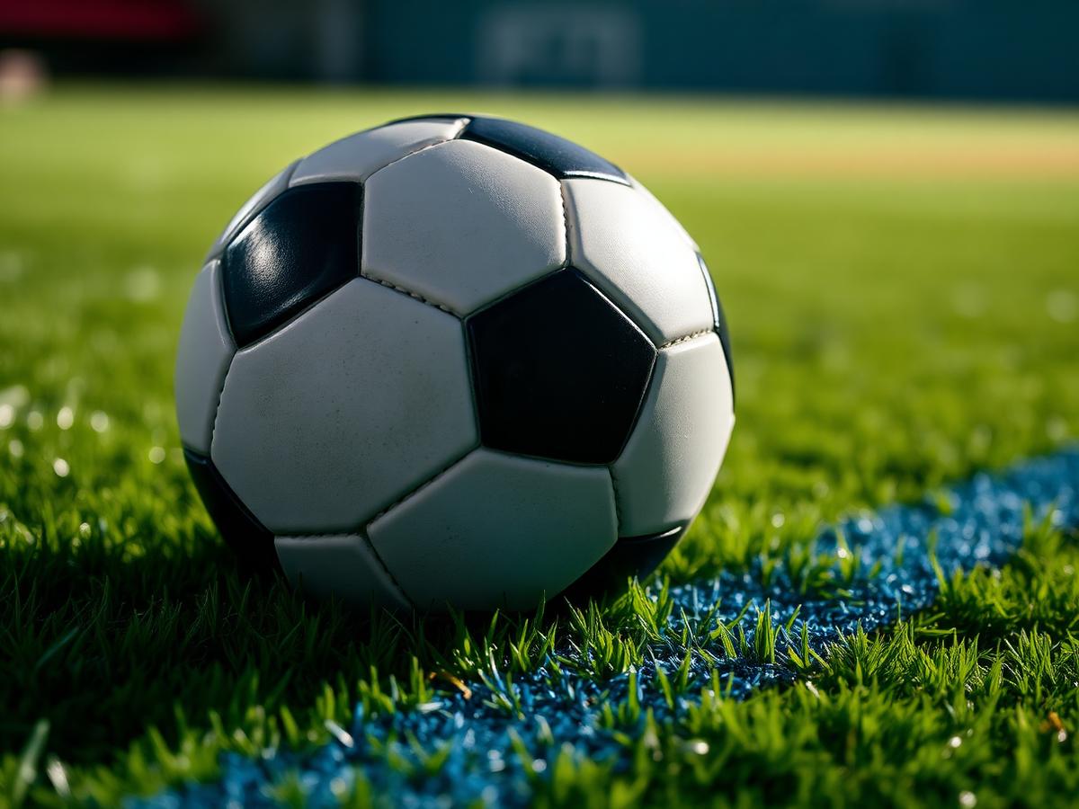Football on the pitch
